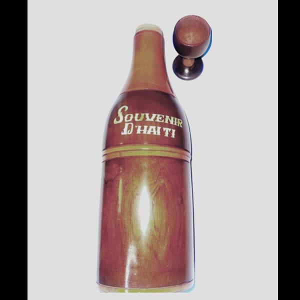 Wooden bottle container from Haiti                